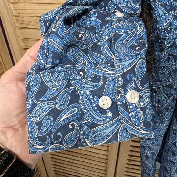 Wrangler George Straight Collection Blue Paisley Button-Up Shirt Size XXL - Picture 3 of 14
